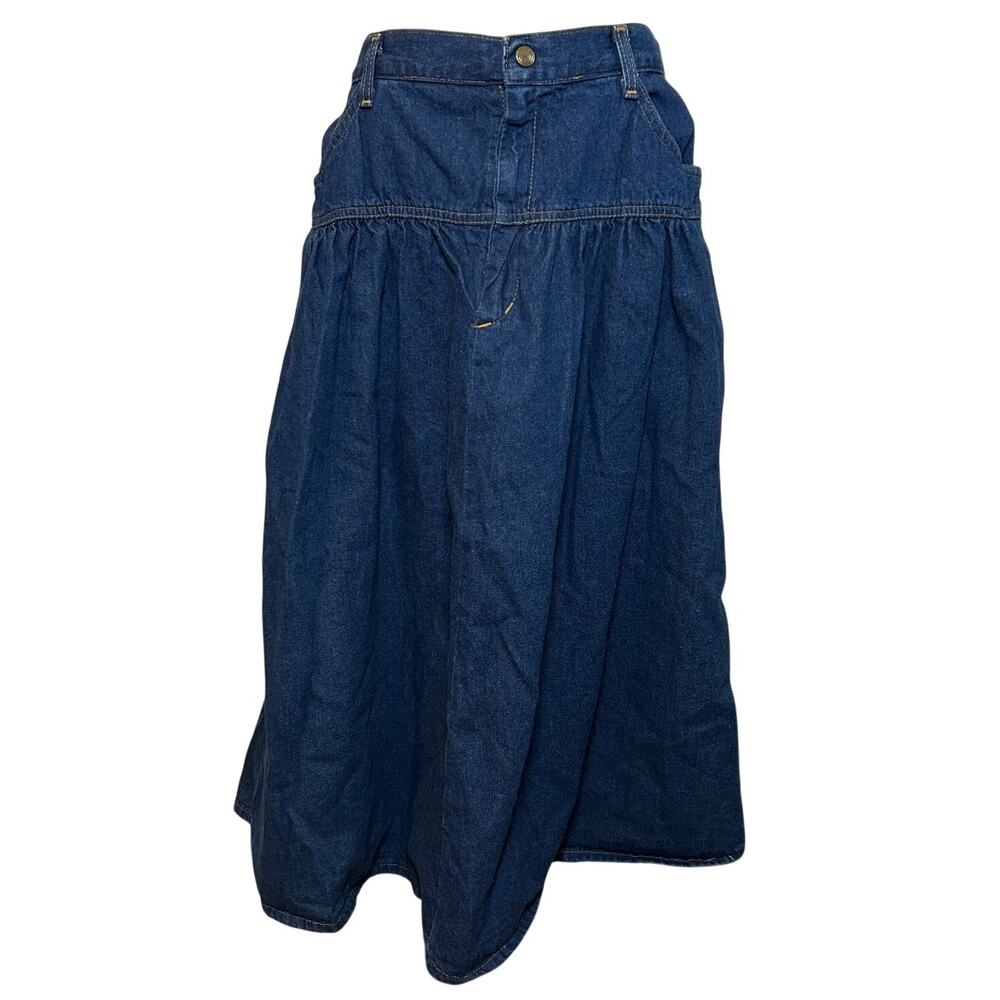 VTG 70s American Profile Jeanswear Denim Maxi Skirt Whimsigoth Western Boho